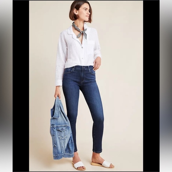 AG ANTHROPOLOGIE THE STEVIE HIGH RISE ANKLE JEANS DARK WASH SIZE 32 - Picture 1 of 11